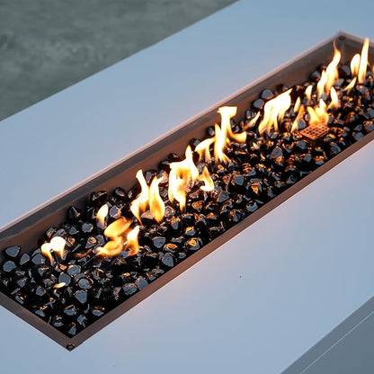 Onlyfire 10 lbs Fire Glass Diamonds 1 Inch, Reflective Fire Pit Glass Rocks for Propane & Natural Gas Fireplace, High Luster Multi-Faceted Stones, Onyx Black (Multicolor & Blends Available)