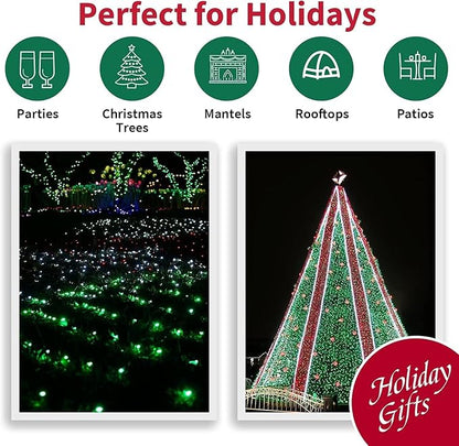 Green String Lights, 46ft 500 LED Plug-in Green Fairy Lights, 11 Modes Twinkle Christmas Lights, Waterproof Lights LED String for Indoor Outdoor Grinch Tree St Patricks Day Decor