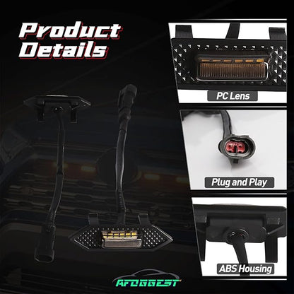 LED Grill Lights For Toyota RAV4 2019 2020 2021 2022 Front Grille Smoked Shell White Light 4 Pcs