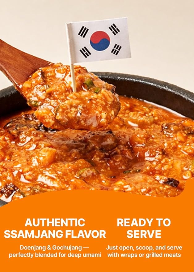 TBK THEBORN Korean BBQ Ssamjang, Fermented Soybean Dipping Sauce 2.9kg | Savory fermented dipping sauce with rich umami flavor for Korean BBQ, lettuce wraps, grilled meat and vegetables