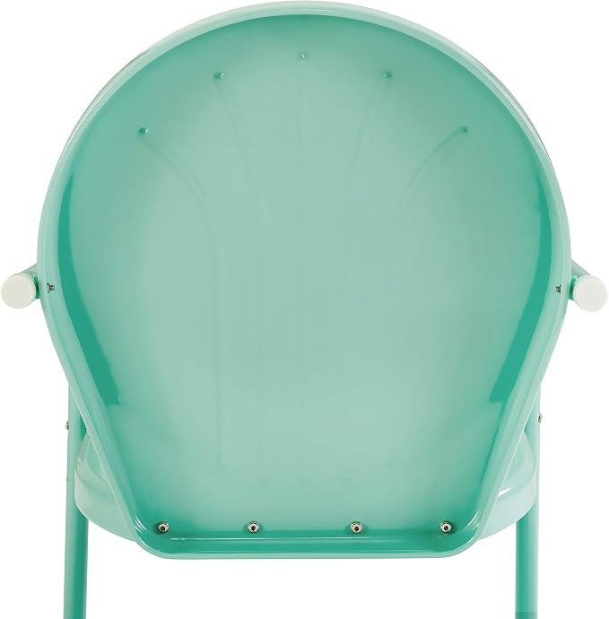 Crosley Furniture Griffith Outdoor Chair, Retro Metal Patio Chairs for Dining, Porch, Deck, Balcony, Aqua