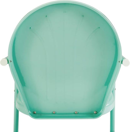 Crosley Furniture Griffith Outdoor Chair, Retro Metal Patio Chairs for Dining, Porch, Deck, Balcony, Aqua