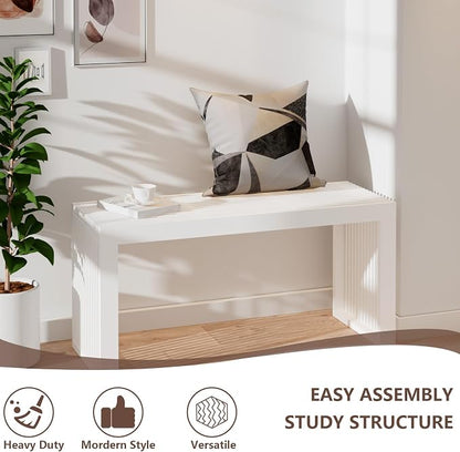 APRTAT Bamboo Dining Bench 35-Inch Indoor Wood Shoe Rack Bench for Entryway | Easy Assemble, Sturdy & Durable,Slatted Design,Versatile Everyday Seating,Living Room Hallway Bedroom Bathroom