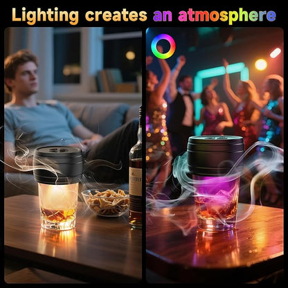 Electric Whiskey Smoker Kit Built-in Lighter, Rechargeable Old Fashioned Cocktail Bourbon Drink Smoker kit with 6 Wood Chips Whisky Kit Gifts for Men Dad Husband Boyfriend Mens