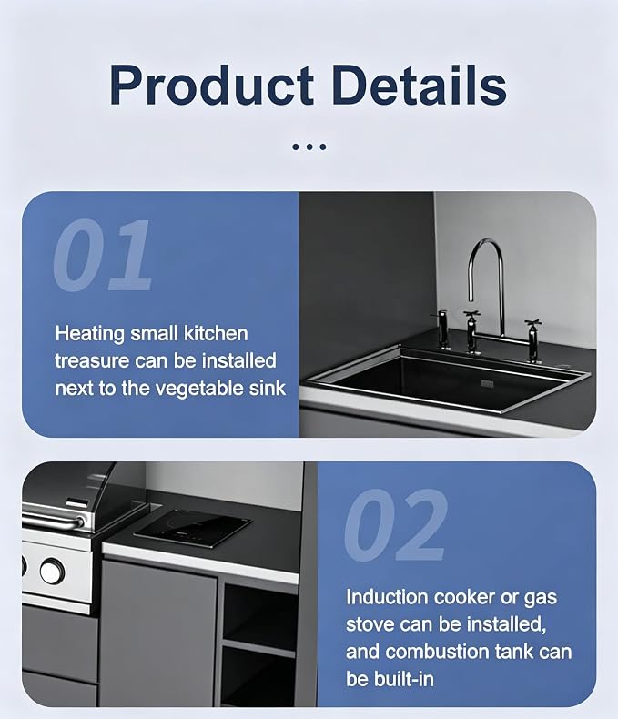 Luxury Modular Outdoor Kitchen Island with Roof, Prefab Kitchen Kits with Sink, Grill, Burners, Storage Cabinet, Refrigerator, Backyard Patio Cooking Station