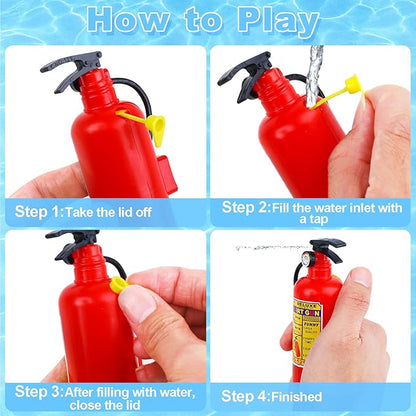 CCINEE 12Pack Fire Extinguisher Toys Mini Water Firemen Squirter Water Water Squirt Gun for Kids Teens Adults Summer Outdoor Games Birthday Swimming Pool Party Favors,4.2Inch