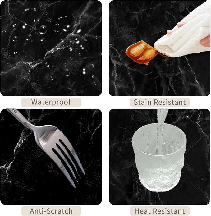 70x140inches Marble Tablecloth Black Marble Texture Modern Art Rectangle Table Cloth Cover Waterproof and Stain Resistant Fabric Table Cloth for Kitchen Dining Room Indoor Outdoor Home Decor