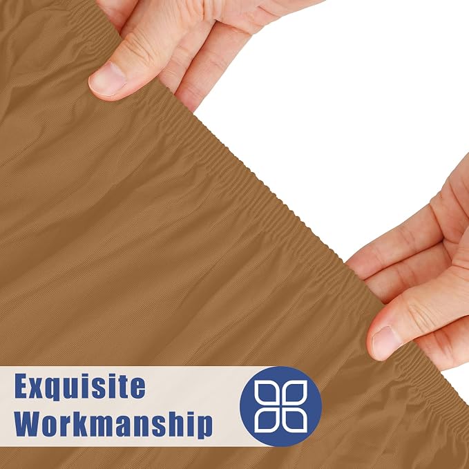 Moosfor Spandex 6 Foot Rectangle Table Cloth, Elastic Fitted Tablecloths for Picnic, Stretch Washable Patio Table Cover for Outdoor, Camping, Banquet and Parties (Brown, 30"x72")