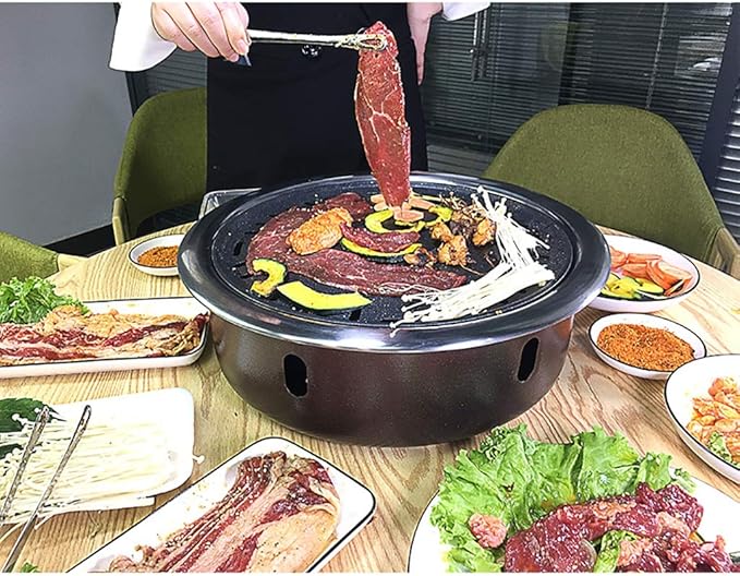 BBQ Barbeque Barbecue Grill,Charcoal Grill,High-end Barbecue Grill,Split Type,Indoor and Outdoor,4-8 People,5 Styles (Color : E)