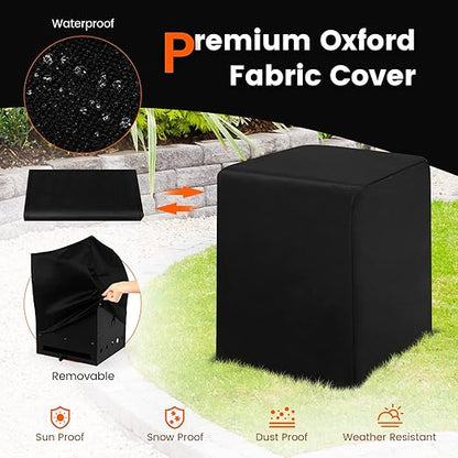 COSTWAY Outdoor Pizza Oven, 4-in-1 Detachable Pizza Oven with Pizza Stone, Cooking Grill, Pizza Shovel, Convenient Handle, Waterproof Cover for Camping, Hiking, Picnic, BBQ