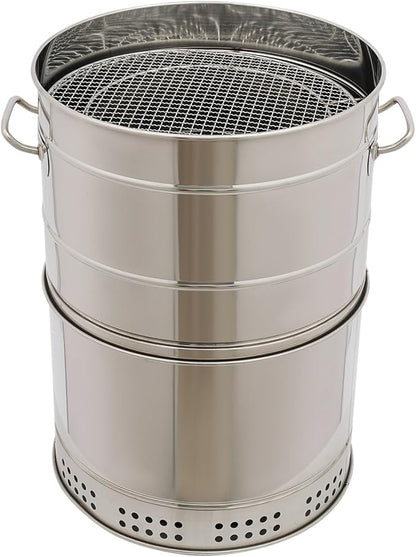 Portable Stainless Steel Charcoal Grill 50 Skewers, 500°C/932F°Smokeless Barrel BBQ Grill, Outdoor Barbecue Grill, Camping Grill, Large Capacity for Camping, Picnic, and Backyard Barbecue