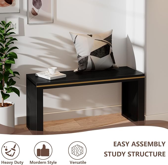 APRTAT Bamboo Dining Bench 35-Inch Indoor Wood Shoe Rack Bench for Entryway | Easy Assemble, Sturdy & Durable,Slatted Design,Versatile Everyday Seating,Living Room Hallway Bedroom Bathroom