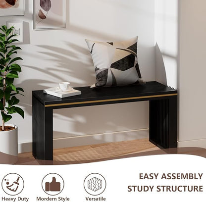 APRTAT Bamboo Dining Bench 35-Inch Indoor Wood Shoe Rack Bench for Entryway | Easy Assemble, Sturdy & Durable,Slatted Design,Versatile Everyday Seating,Living Room Hallway Bedroom Bathroom