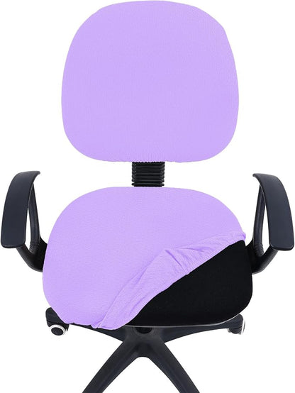 Smiry Office Computer Chair Covers for Desk Rotating Chair Protector | Stretch Jacquard Removable Washable Universal Slipcovers, Seat + Backrest Cover, Lavender