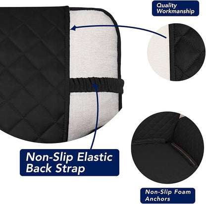 PureFit Reversible Quilted Couch Covers for Dogs Loveseat Sofa Cover 54" | Black/Beige, Water Resistant Couch Protector, Washable Pet Couch Cover with Non Slip and Elastic Straps For Kids