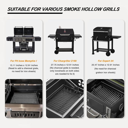 15-28 Inch Stretchable Charcoal Tray for PS9900, 47183T-21, High-Temperature Coating Charcoals Basket for HC4518L PS9500 8500 6800 6500 SH19030119 SH19030219 SH9916 Smoke Hollow Grill Replacement Part