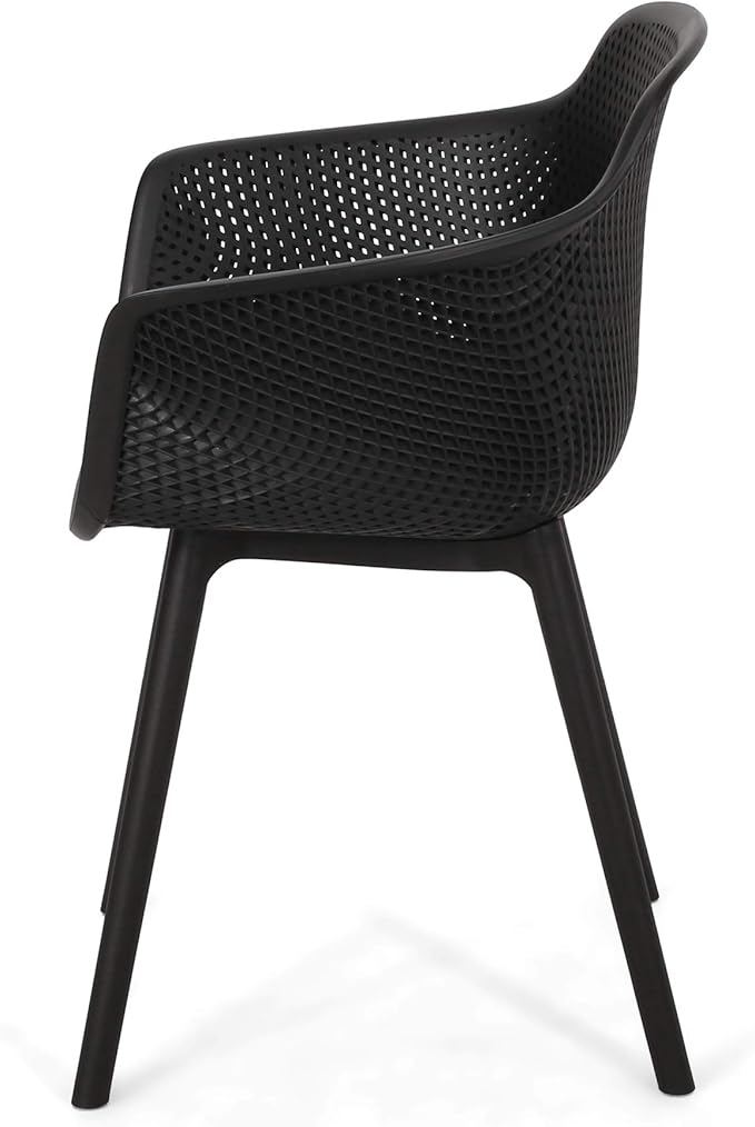 Christopher Knight Home Davina Outdoor Dining Chair (Set of 4), Black