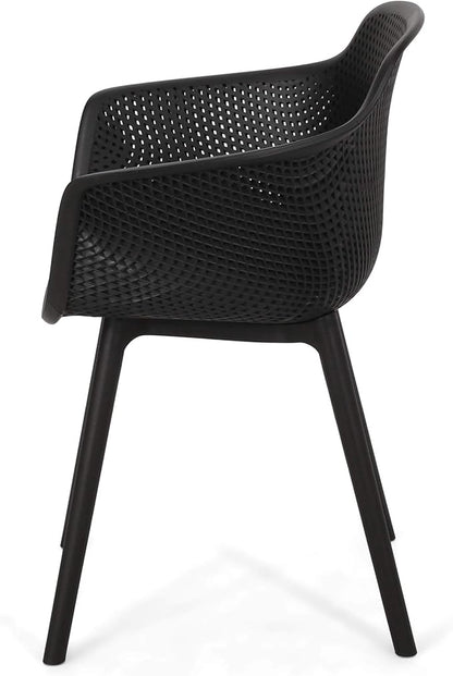 Christopher Knight Home Davina Outdoor Dining Chair (Set of 4), Black