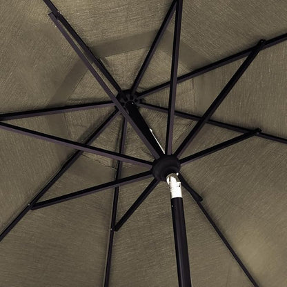 EliteShade USA 10-Year-Non-Fading 10Ft Market Patio Umbrella, UPF 50+ UV Protection Performance Sun Umbrella, Heavy Duty Commercial Grade Outdoor Table Umbrella with Crank & Tilt, Windproof Vented Top for Garden, Pool, Deck and Outdoor Playsets, Taupe
