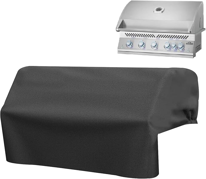 Built-in Grill Cover for Napoleon 38 inch 700 Series Built-in Gas Grills, 600D Heavy Duty PU Material Wateproof Island BBQ GrillTop Cover, Outdoor Kitchen Grill Head Accessory