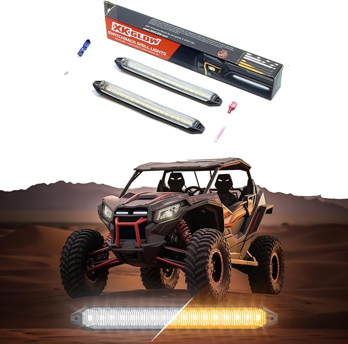 XK Glow 6 Inch Switchback Grill Light with Start-up Animation and Sequential Turn Signals, Vehicle Accent Light