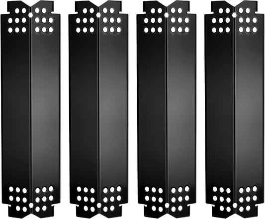 14.6" L Grill Heat Plates 4 Pack, Porcelain Steel Gas BBQ Grill Burner Covers, Heat Shields Flame Tamers Replacement Parts for Nexgrill Outdoor Grills
