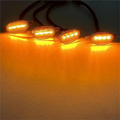 4 in 1 LED Car Front Grille Marker Lights Smoked Amber Grill Light for SUV Running Lamp
