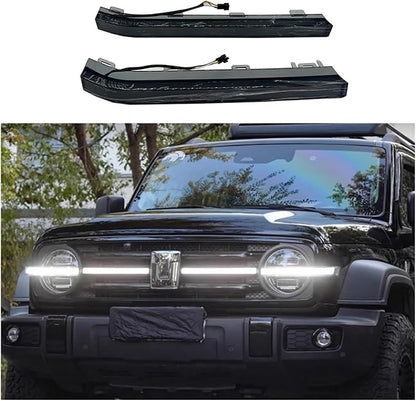 Car Grille Light Horizontal Bar Runs Through Light Compatible For Great Wall Tank 300 LED Daytime Running Light Decorative Light Accessory