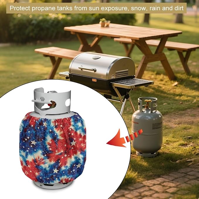 Propane Tank Cover Fits Standard 20 lb Tank Cylinde Travel Trailer Propane Covers with Elastic Slip in Gas Cover Water & Wear-Resistant for Outdoor and Indoor Use