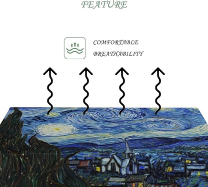 54x78 Inch Van GOG Rectangle Tablecloth Oil Painting The Starry Night Table Cloth Abstract Art Washable Durable Table Cover for Dining Garden Atelier BBQ Home Decor