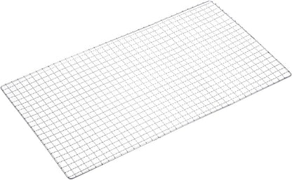 HARFINGTON Square BBQ Grill Net 29.5x60cm Electroplated Stainless Steel Barbecue Mesh Mat for Baking Smoking Charcoal Grilling Roasting