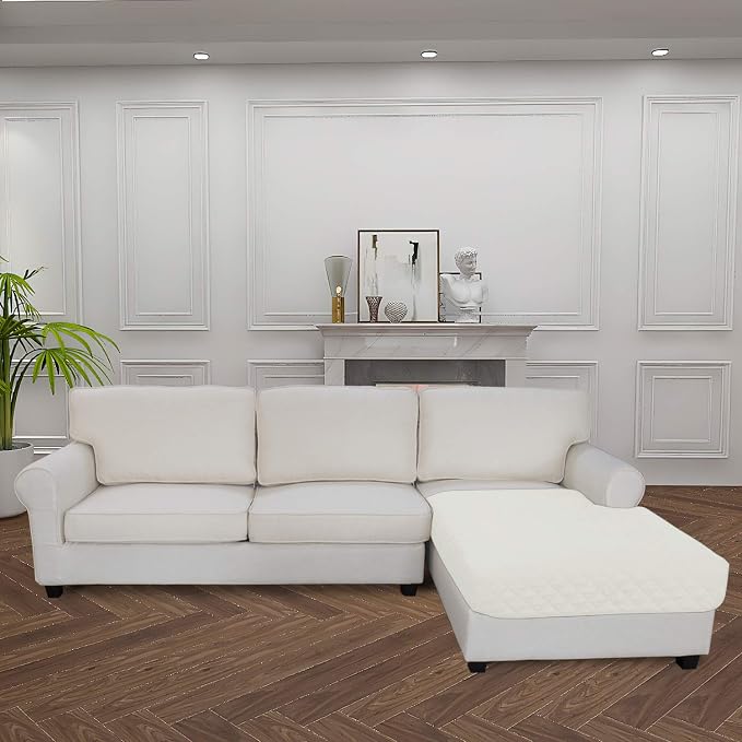 Easy-Going Sectional Couch Covers for Dogs L Shape Sofa Cover Reversible Sofa Slipcover Chaise Lounge Cover Furniture Protector Cover for Pets Dog Cat (42 x 52inches, Ivory/Ivory) | Soft Sofa Slipcover For Dogs, Fits Left/Right Chaise Lounge Protector,...