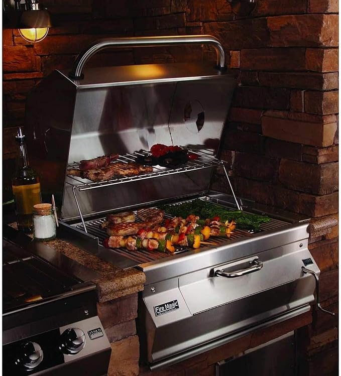 Fire Magic Legacy 30-Inch Built-In Charcoal Grill with Smoker Oven/Hood (14-SC01C-A)