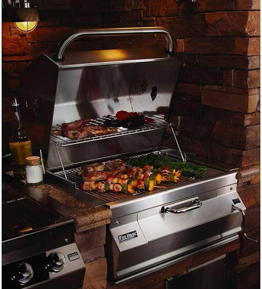Fire Magic Legacy 24-Inch Built-In Charcoal Grill with Smoker Oven/Hood (12-SC01C-A)