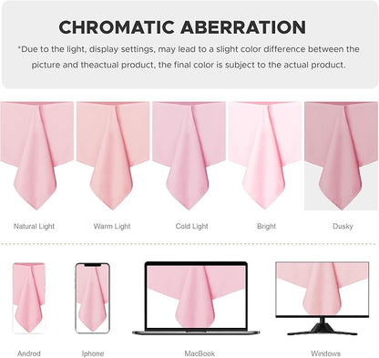 sancua Rectangle Tablecloth - 60 x 84 Inch - Stain and Wrinkle Resistant Washable Polyester Table Cloth, Decorative Fabric Table Cover for Dining Tables, Buffet Parties and Camping, Valentines Pink