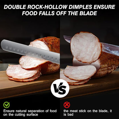 Brisket Slicing Knife, 11.6 Inch Carving Knife, Japanese High Carbon Steel Slicing Knives with VG10 Steel Core & G10 Handle, Full Tang Ultra Sharp Meat Cleaver for BBQ, Turkey, Roast, Brisket