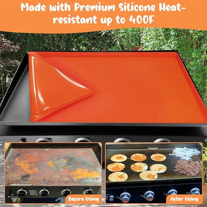 36" Heavy Duty Silicone Grill Mat for 36" Blackstone Griddle Accessories Griddle Mat,Grill mats for Outdoor Grill Deck Protector,Reusable Grill Covers