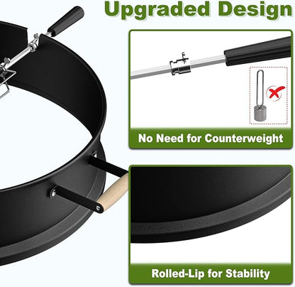 SHINESTAR Upgraded Rotisserie Kit for All Weber 22-Inch Kettle Charcoal and Other Similar Size Grills, Sturdy & Well Balanced, Part# 2290