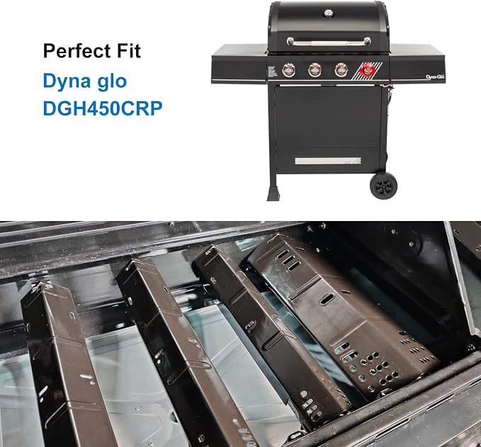 Uniflasy Grill Heat Plate Replacement for Dyna-Glo DGH450CRP, Heat Plates for Dyna-Glo 4 Burner Grill, Porcelain steel Heat Plate, 4 Pack
