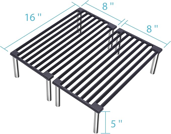 Cast Iron Tuscan Grill - 16"x 16" Heavy-Duty Open Flame Grill for Authentic Italian Cooking, Portable, Durable Cast Iron with Screw-On Legs & Professional Sear Marks, with 2 Handles and Bag
