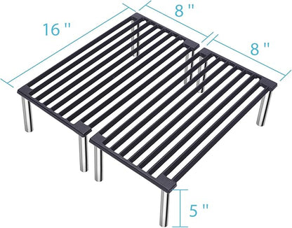 Cast Iron Tuscan Grill - 16"x 16" Heavy-Duty Open Flame Grill for Authentic Italian Cooking, Portable, Durable Cast Iron with Screw-On Legs & Professional Sear Marks, with 2 Handles and Bag