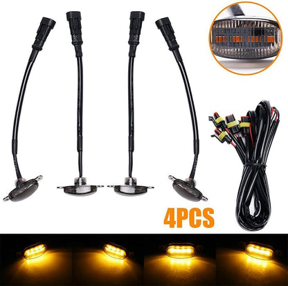 16X Style Smoked Lens Amber LED Front Grille Running Lights for 2009-2018