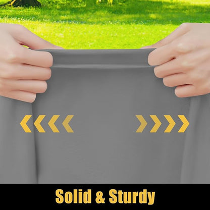 Smiry Rectangle Picnic Table Cloth, Waterproof Elastic Fitted Tablecloths for 8 Foot Tables, Washable Polyester Table Cover for Camping, Indoor and Outdoor (Grey, 36"x96")