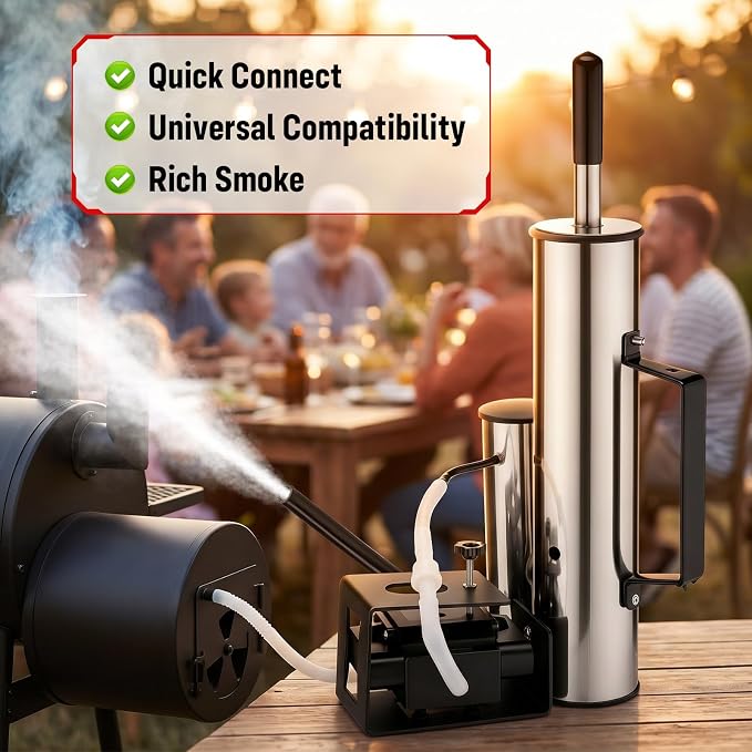 2026 Upgrade Electric Smoker Generator, Cold Smoker 60-70°F for Cheese | Stainless Steel Smoke Tube for Pellet Smoker, Outdoor Smoker for Cheese and Salmon, Best Gifts for Men and Dads