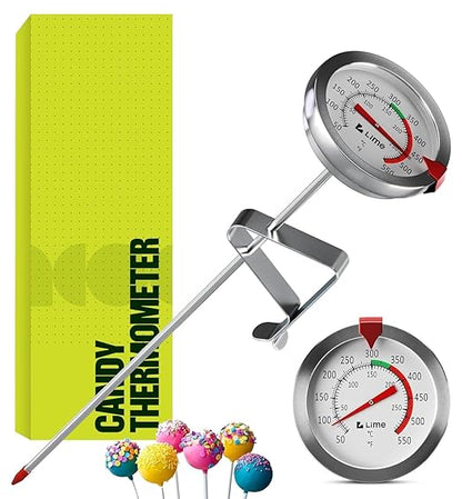 CRAFT911 Candy Thermometer with Pot Clip - Deep Fry Oil Thermometer for Frying and Candle Making (White)