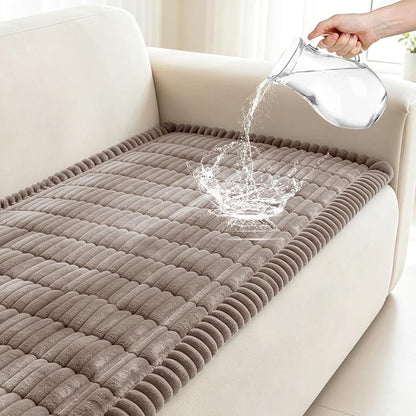 Leakproof Couch Cover for Dogs, Non Slip Washable Sofa Protector | Stain-Resistant Window Seat Cushions Chair Mat Car Seat Cover for Kids Pets (Khaki 27.6" x 59")