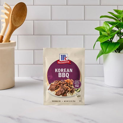 McCormick Seasoning Mix, Korean BBQ, For Sweet & Savory Korean BBQ Steak in Just 25 Minutes, 1.12 oz (Pack of 12)