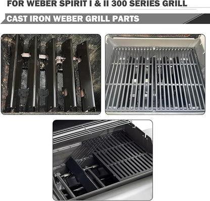 Spirit E-310 Grill Replacement Parts 7636 Flavorizer Bars 7638 Grill Grates for Weber Spirit I and Spirit II Grill Parts E-310 E-315 E-330 S-310 300 Series Parts II E310 GS4 Grill Parts Flavor Bars