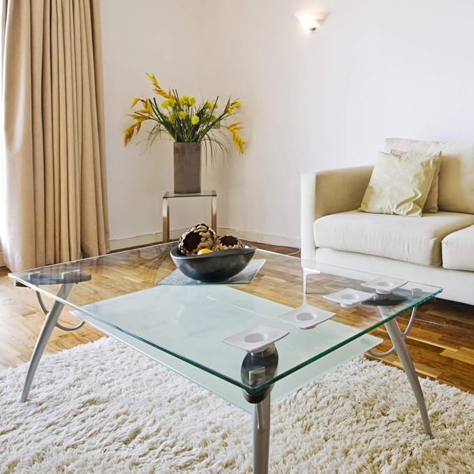 Clear Tempered Glass Table Top 27 Inch Square Pencil Edge with 3/8 Inch Thickness for Dining, Coffee or Side Tables by Fab Glass and Mirror
