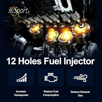 HiSport Fuel Injector 0280156161 6PCS Compatible with Jeep 4.0L 1999-2004 I6 Upgrade 12 Hole 22LB Injectors